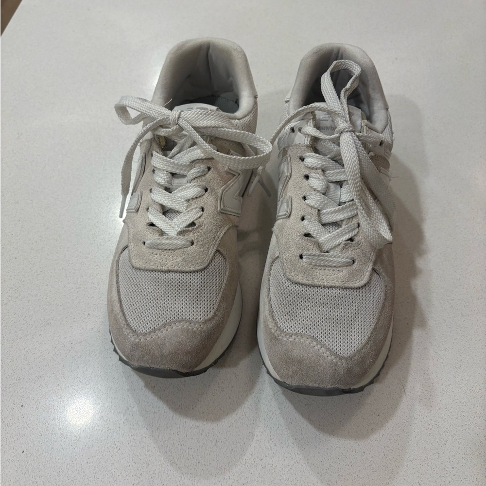 New Balance Women's Cream and Gray Sneakers - Picture 5 of 6